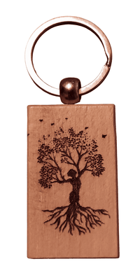 Schlüsselanhänger aus Holz mit Baum des Lebens Motiv