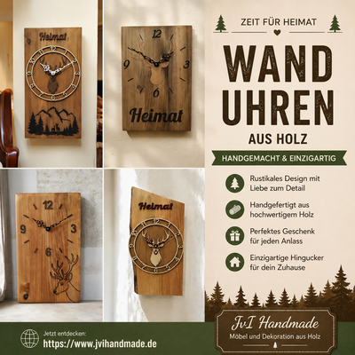 Holzuhren Handarbeit aus dem Schwarzwald 