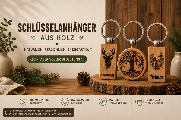 Schlüsselanhänger mit gravierten Motiven 