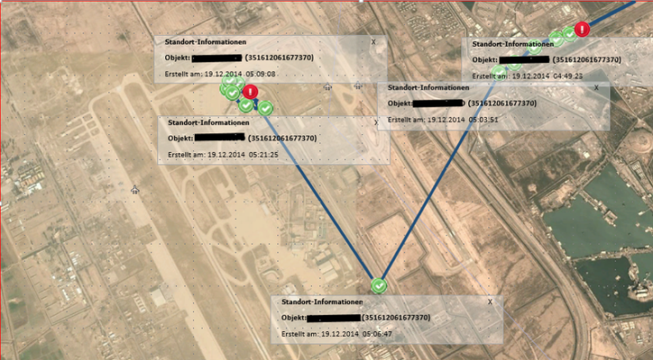 Wegstrecke Bagdad Airport