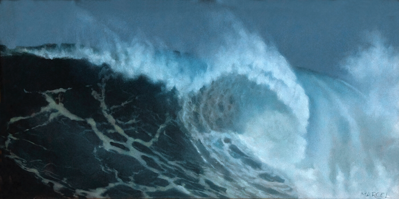 Blue Wave, oil on canvas, 20”x 12”  . Original Available.