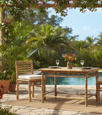 arredo bambù +tavolo +esterno #giardino #200cm
