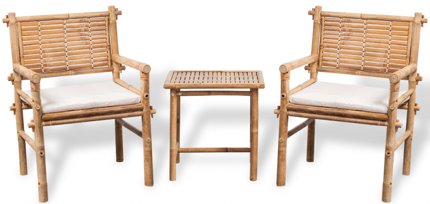 set caffè +bambù +arredo giardino +mobili bambù