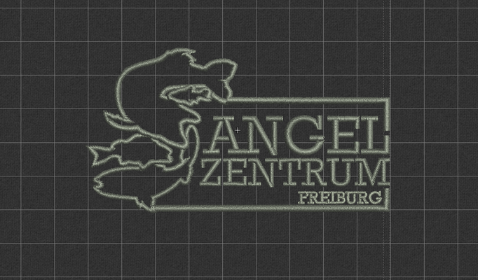 Entwurfsansicht Sweatshirt bestickt besticken lassen StyleWerk Werbetechnik Angelzentrum Freiburg