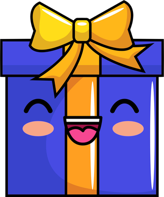 cadeau - fête - loisirs - smiley émoticône émoji cartoon clipart illustration - artémotic