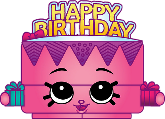 gâteau d'anniversaire [Shopkins] - fête - loisirs - smiley émoticône émoji cartoon clipart illustration - artémotic