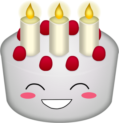 gâteau d'anniversaire - fête - loisirs - smiley émoticône émoji cartoon clipart illustration - artémotic