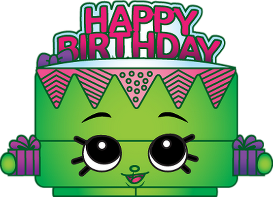 gâteau d'anniversaire [Shopkins] - fête - loisirs - smiley émoticône émoji cartoon clipart illustration - artémotic