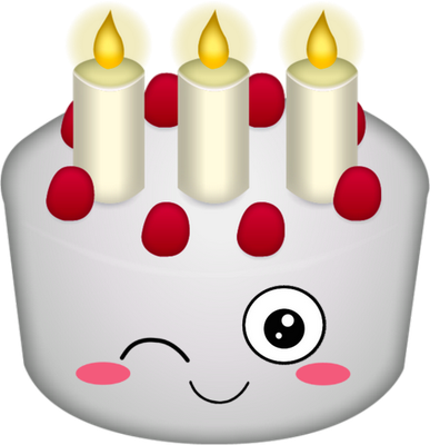 gâteau d'anniversaire - fête - loisirs - smiley émoticône émoji cartoon clipart illustration - artémotic
