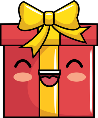 cadeau - fête - loisirs - smiley émoticône émoji cartoon clipart illustration - artémotic