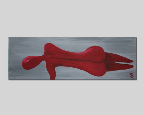 Frau liegend I 120 x 40 cm I Acryl auf Leinwand