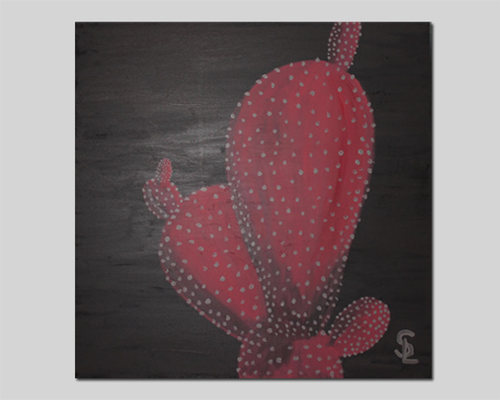 Pink Cactus I 80 x 80 cm I Acryl auf Leinwand
