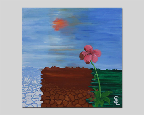 Drei Landschaften I 80 x 80 cm I Acryl auf Leinwand