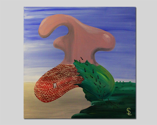 StadtNaturMensch I 100 x 100 cm I Acryl auf Leinwand