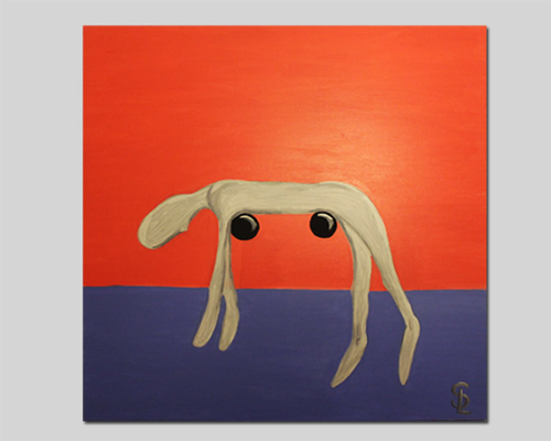 Person hängend I 100 x 100 cm I Acryl auf Leinwand