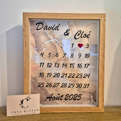 Créa'rlysan | Sandrine Gilsoul à Heyd | Création d'objets personnalisés - Cadre anniversaire de mariage