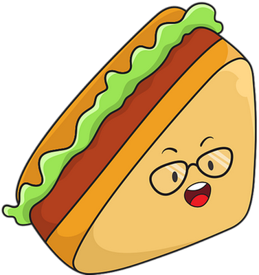 sandwich - restauration - alimentation - smiley émoticône émoji cartoon clipart illustration - artémotic