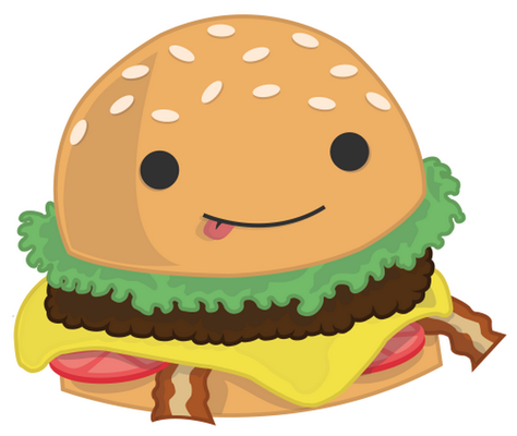 hamburger - restauration - alimentation - smiley émoticône émoji cartoon clipart illustration - artémotic