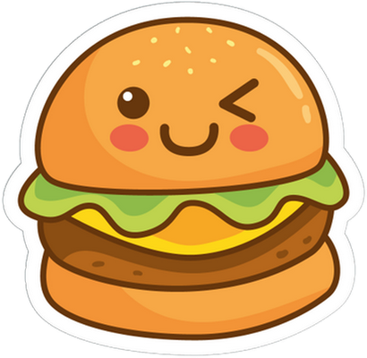 hamburger - restauration - alimentation - smiley émoticône émoji cartoon clipart illustration - artémotic