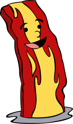bacon - restauration - alimentation - smiley émoticône émoji cartoon clipart illustration - artémotic