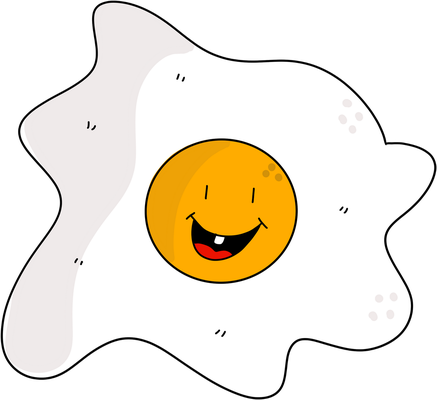 œuf - restauration - alimentation - smiley émoticône émoji cartoon clipart illustration - artémotic