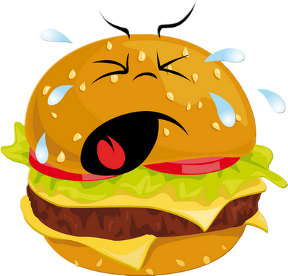 hamburger - restauration - alimentation - smiley émoticône émoji cartoon clipart illustration - artémotic