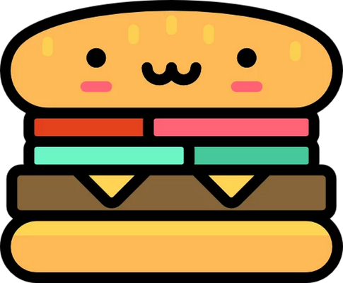 hamburger - restauration - alimentation - smiley émoticône émoji cartoon clipart illustration - artémotic