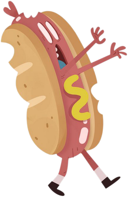 hot dog - restauration - alimentation - smiley émoticône émoji cartoon clipart illustration - artémotic