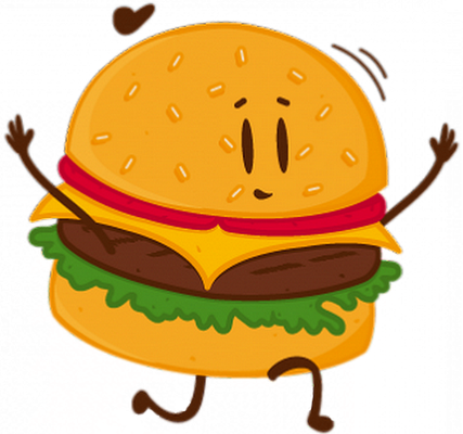 hamburger - restauration - alimentation - smiley émoticône émoji cartoon clipart illustration - artémotic