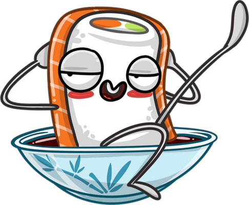 sushi - restauration - alimentation - smiley émoticône émoji cartoon clipart illustration - artémotic