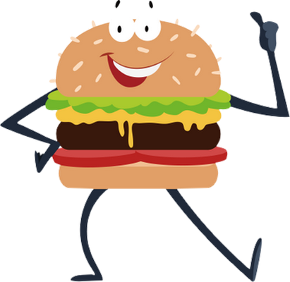 hamburger - restauration - alimentation - smiley émoticône émoji cartoon clipart illustration - artémotic