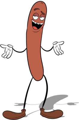 saucisse - restauration - alimentation - smiley émoticône émoji cartoon clipart illustration - artémotic
