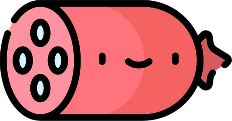 saucisse - restauration - alimentation - smiley émoticône émoji cartoon clipart illustration - artémotic