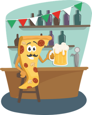 pizza - restauration - alimentation - smiley émoticône émoji cartoon clipart illustration - artémotic