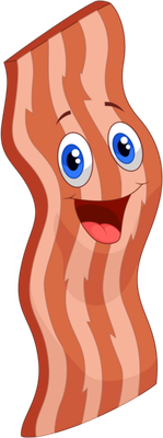 bacon - restauration - alimentation - smiley émoticône émoji cartoon clipart illustration - artémotic