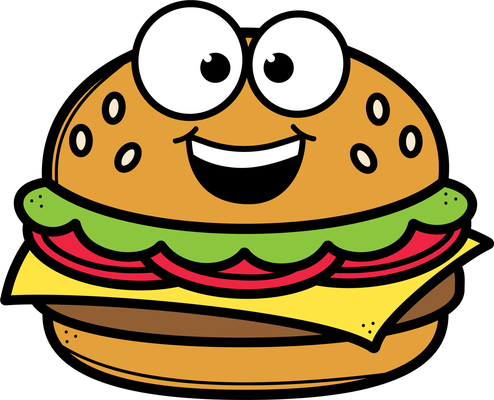 hamburger - restauration - alimentation - smiley émoticône émoji cartoon clipart illustration - artémotic
