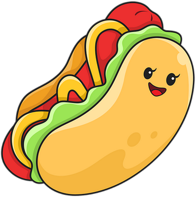 hot dog - restauration - alimentation - smiley émoticône émoji cartoon clipart illustration - artémotic
