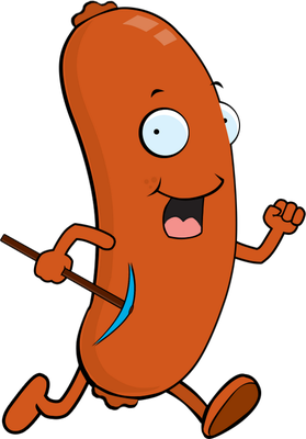 saucisse - restauration - alimentation - smiley émoticône émoji cartoon clipart illustration - artémotic
