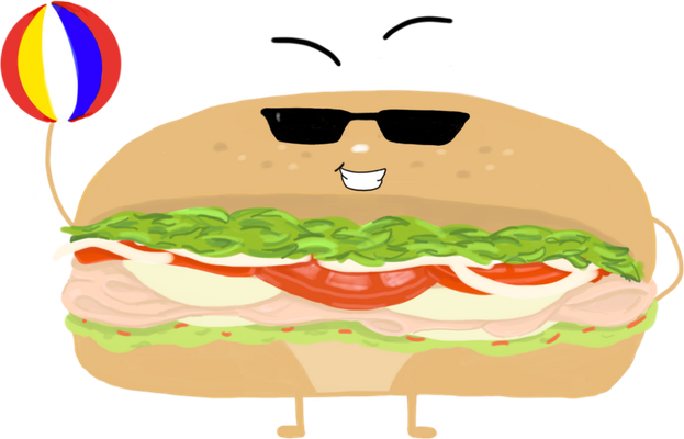 sandwich - restauration - alimentation - smiley émoticône émoji cartoon clipart illustration - artémotic