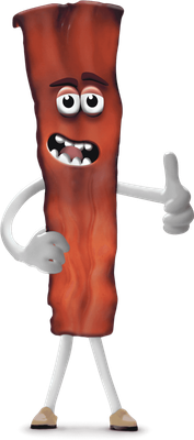 bacon - restauration - alimentation - smiley émoticône émoji cartoon clipart illustration - artémotic