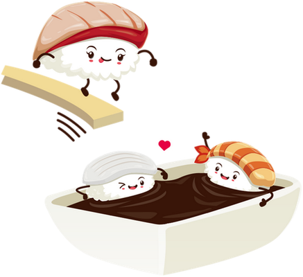 sushi - restauration - alimentation - smiley émoticône émoji cartoon clipart illustration - artémotic
