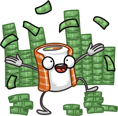 sushi - restauration - alimentation - smiley émoticône émoji cartoon clipart illustration - artémotic