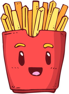 frite - restauration - alimentation - smiley émoticône émoji cartoon clipart illustration - artémotic