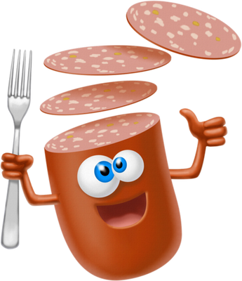 saucisse - restauration - alimentation - smiley émoticône émoji cartoon clipart illustration - artémotic