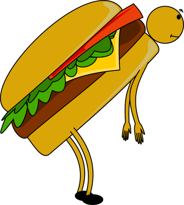 hamburger - restauration - alimentation - smiley émoticône émoji cartoon clipart illustration - artémotic