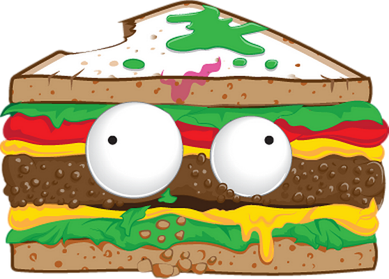 sandwich - restauration - alimentation - smiley émoticône émoji cartoon clipart illustration - artémotic