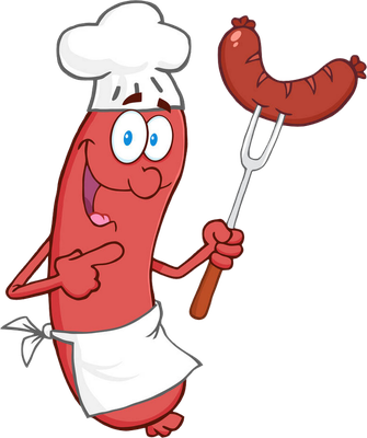 saucisse - restauration - alimentation - smiley émoticône émoji cartoon clipart illustration - artémotic