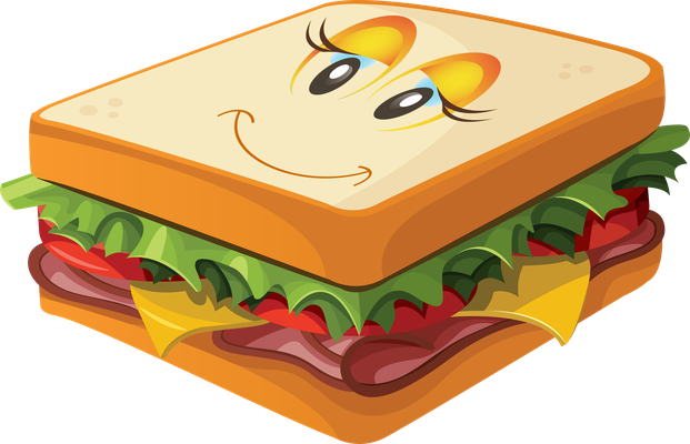 sandwich - restauration - alimentation - smiley émoticône émoji cartoon clipart illustration - artémotic