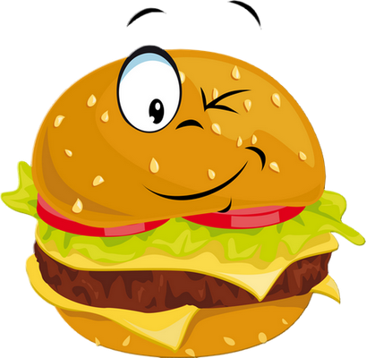 hamburger - restauration - alimentation - smiley émoticône émoji cartoon clipart illustration - artémotic