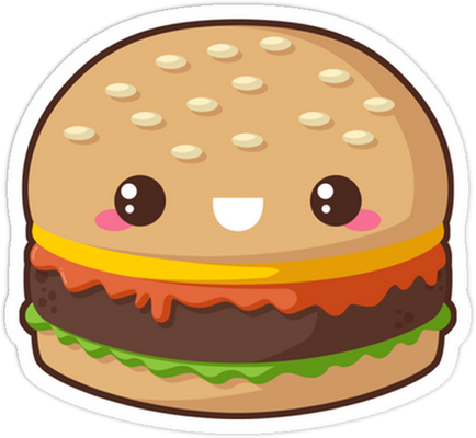 hamburger - restauration - alimentation - smiley émoticône émoji cartoon clipart illustration - artémotic